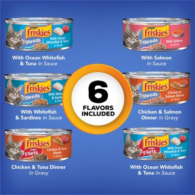 Purina Friskies Gravy Pleasers Wet Cat Food, Seafood or Poultry Variety  Pack - (48)  oz. Cans - Sam's Club