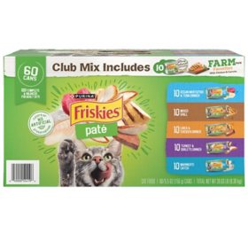 Purina Friskies Pate Wet Cat Food Variety Pack, 5.5 oz., 60 ct.