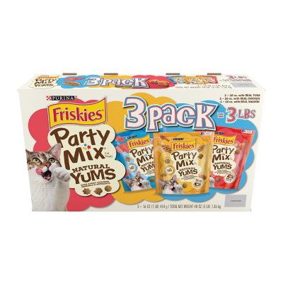 Real Ocean Whitefish #1 Ingredient Friskies Party Mix Adult Cat Treats Canisters 
