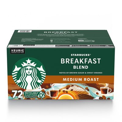 Starbucks Breakfast Blend, Medium Roast K-Cup Coffee Pods, 100