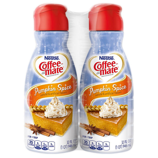 Nestle Coffee-mate Liquid Creamer, Pumpkin Spice (64 oz., 2 pk.)