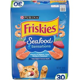 Purina Friskies Dry Cat Food, Seafood Sensations, 30 lbs.