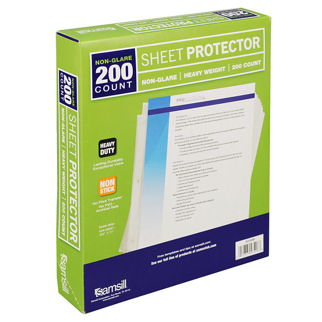 Samsill Non-Glare Sheet Protectors - 200 pk.