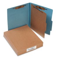 ACCO Pressboard 25-Pt 4-Section Classification Folders, Sky Blue (Letter, 10ct.)