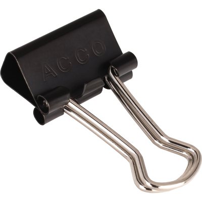 ACCO Binder Clips, Mini, Black/Silver, 12 Count