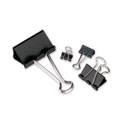 ACCO Binder Clips, Large, Black/Silver, 12 Count - Sam's Club