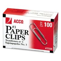 ACCO Smooth Economy Paper Clips - No. 3 Size - Steel Wire - 100 ct. - 10 pk.