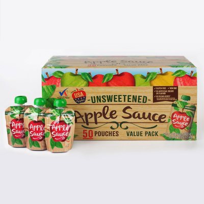 BAP Foods Unsweet Applesauce Pouch, 3.17 oz., 50 ct. - Sam's Club