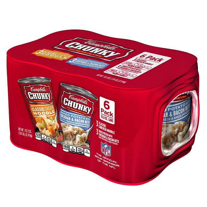 Campbell's Chunky Chicken Noodle Soup and Baked Potato Soup - 18.8 oz. - 6 pk. 