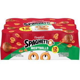Campbell's SpaghettiOs Canned Pasta with Meatballs 15.6 oz., 12 pk.