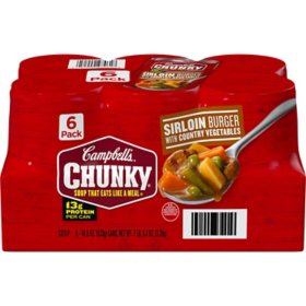 Campbell's Chunky Sirloin Burger with Country Vegetables Soup 18.8 oz., 6 pk.