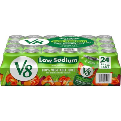 V8 Low Sodium Original 100 Vegetable Juice, 11.5 fl. oz., 24 pk. Sam