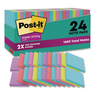 Post-it Super Sticky Pads in Miami Colors 2 x 2 Miami 90/Pad 8 Pads/Pack  6228SSMIA