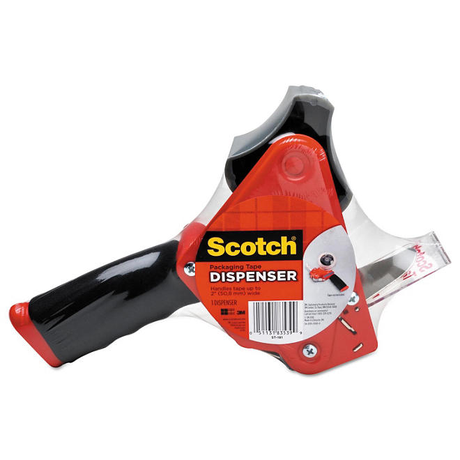Scotch - Pistol Grip Packaging Tape Dispenser, 3" Core, Metal -  Red