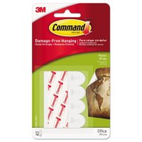 Command&trade; Poster Strips, Small, White, 48ct.