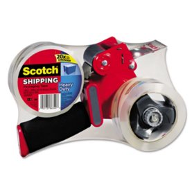 Scotch Heavy Duty Packaging Tape Dispenser with Two Rolls of Tape, 1.88" x 54.6yds