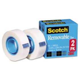 Scotch - Removable Tape 811 2PK, 3/4" x 1296", 1" Core -  2/Pack