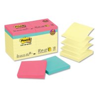 Post-it Pop-up Notes Original Pop-up Notes Value Pack, 3 x 3, Canary/Cape Town, 100-Sheet, 18/Pack