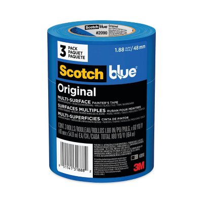 3 Rolls Blue Painters Tape, Masking Tape, Painter'S Tape, Painting Tape  with Mul