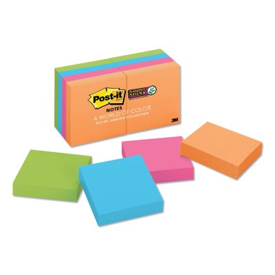 Post-it Notes Super Sticky Pads In Rio De Janeiro Colors 2 X 2 90/pad 8 Pads/PK 