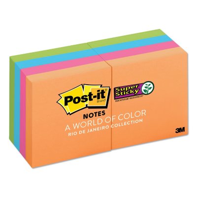 Orange 8 pads/Pack Bleu rose Post-It Super Sticky Notes Rio de Janeiro Collection jaune 90 feuilles Pouch autocollant 2 en X 2 en