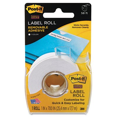 Post-it® Super Sticky Removable White Labels Roll - 700 per roll - Sam ...