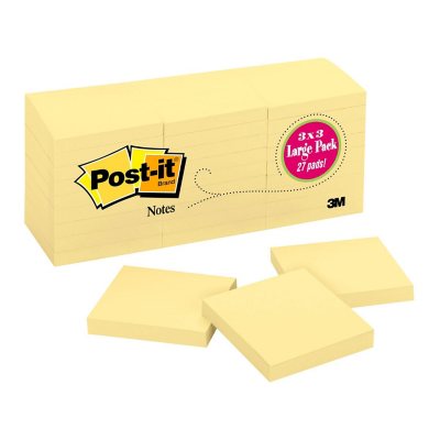 Post-it 654YW 3M Notes Pack of 100 Yellow for sale online