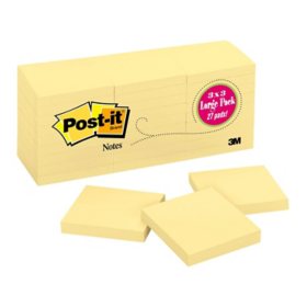 Post-it Notes - Original Pads in Canary Yellow, 1-1/2 x 2, 90/Pad