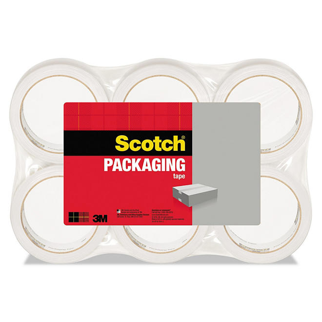 Scotch 3350 General Purpose Packaging Tape, 3" Core, 1.88" x 54.6 yds, Clear, 6/Pack