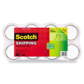 Scotch® Sure Start Shipping Packaging Tape, 1.88 in x 54.6 yd, 8 pk