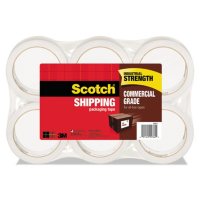 Scotch 3750 Commercial Grade Packaging Tape, 3" Core, 1.88" x 54.6 yds, Clear, 6/Pack