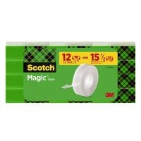 Scotch Magic Tape, 3/4" x 1296", Clear, 12 Pack