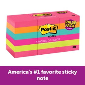 Post-it Notes, 1 3/8" x 1 7/8", Cape Town Collection, 18 Pads, 1,800 Total Sheets
