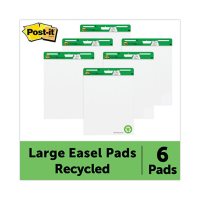 Post-it Easel Pads Self-Stick Easel Pads, 25 x 30, White, Recycled, 6 ct/30-Sheet Pads)