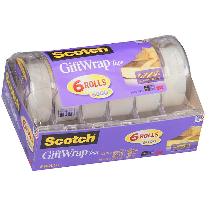 Scotch® GiftWrap Tape, 6000" Rolls, 6ct.