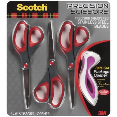 Scotch Precision Ultra Edge 8-Inch Scissors, 3 Pack