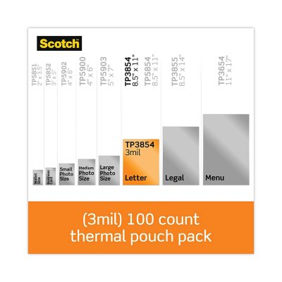 Scotch™ Thermal Pouches, 8.9 in x 11.4 in