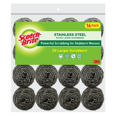 Scotch-Brite 2X Larger Stainless Steel Scrubbers Club Pack (16 pk.) - Sam's  Club
