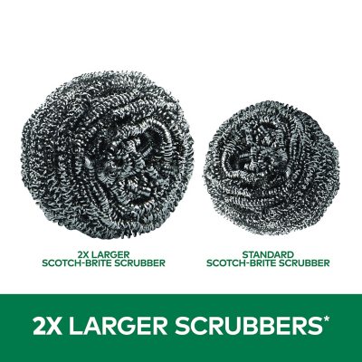 Scotch-Brite 2X Larger Stainless Steel Scrubbers Club Pack (16 pk