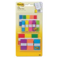 Post-it Flags Page Markers in Portable Dispenser, .5" x 1.75"; 1" x 1.75", Assorted Colors, 320 pk.