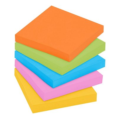 Post-it® Super Sticky Notes, 3 in. x 3 in., Electric Blue, 5 Pads/Pack