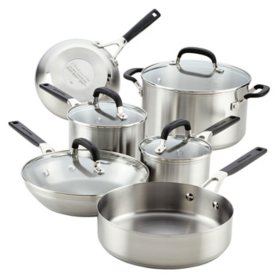 KitchenAid Hard Anodized Nonstick Cookware Pots and Pans Set, 10-Piece