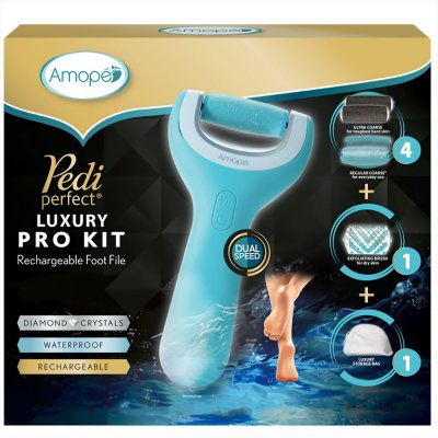 Amope Pedi Perfect Wet & Dry Rechargeable Foot File, Regular Coarse 