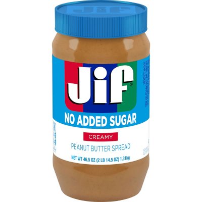 Jif No Added Sugar Creamy Peanut Butter (46.5 oz.) - Sam's Club