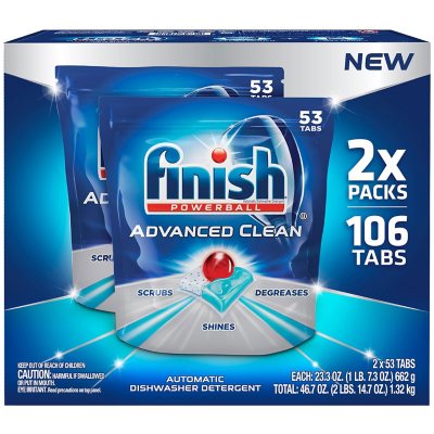 Finish Advanced Clean Dishwasher Detergent Tabs (106 ct.) Sam's Club