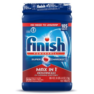 Finish Max in One Advanced Dishwasher Detergent Powerball Tabs (105 ct.) -  Sam's Club