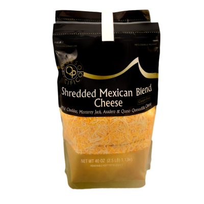 Queso Pacifico Shredded Mexican Blend Cheese (2 pk., 40 oz.) Sam's Club
