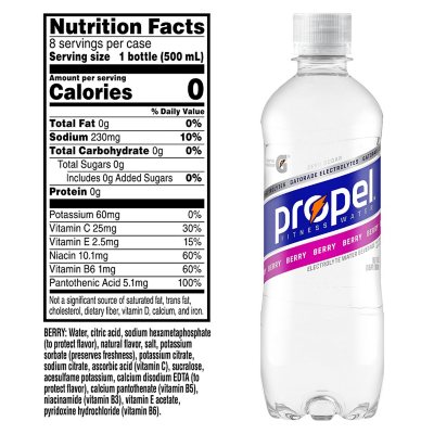 Propel Electrolyte Water Beverage, Zero Sugar, Kiwi Strawberry/Grape/Berry, 24 Pack - 24 pack, 16.9 fl oz