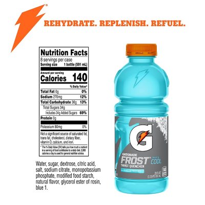 Gatorade Zero Glacier Freeze Thirst Quencher 8 20 Fl Oz Bottles Multipack, Electrolytes