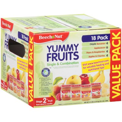 Beech-Nut Yummy Fruits Value Pack, 4 oz. - 18 pk. - Sam's Club